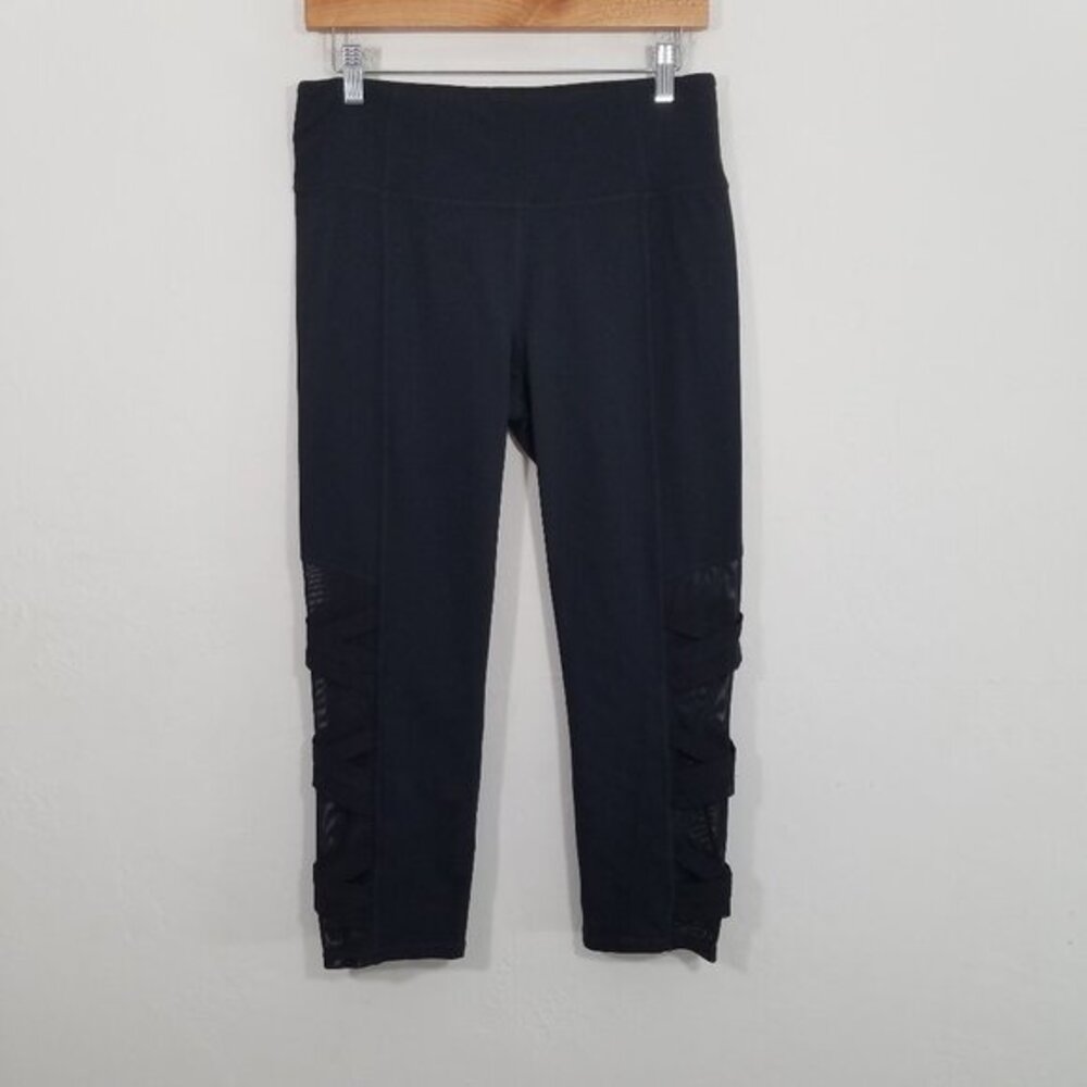Like New Athleta Crop Mesh Legs Black Legging Size L